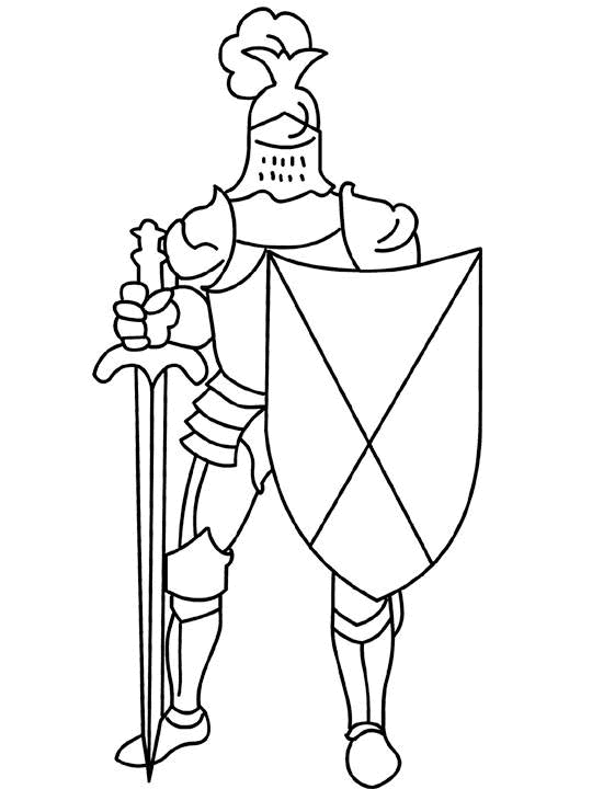 knight-coloring-page